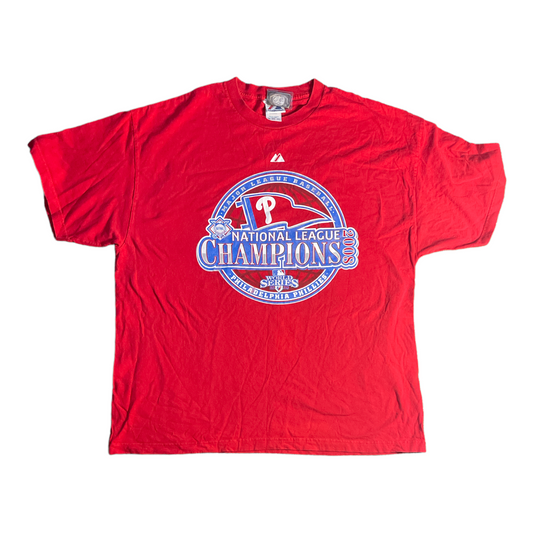 Majestic Phillies NL Champions 2008 tee with players on back XL